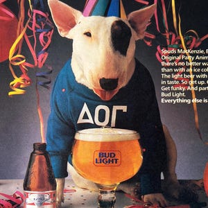 Vintage Bud Light Beer Spuds MacKenzie 1987 Magazine Print Ad The Original Party Animal