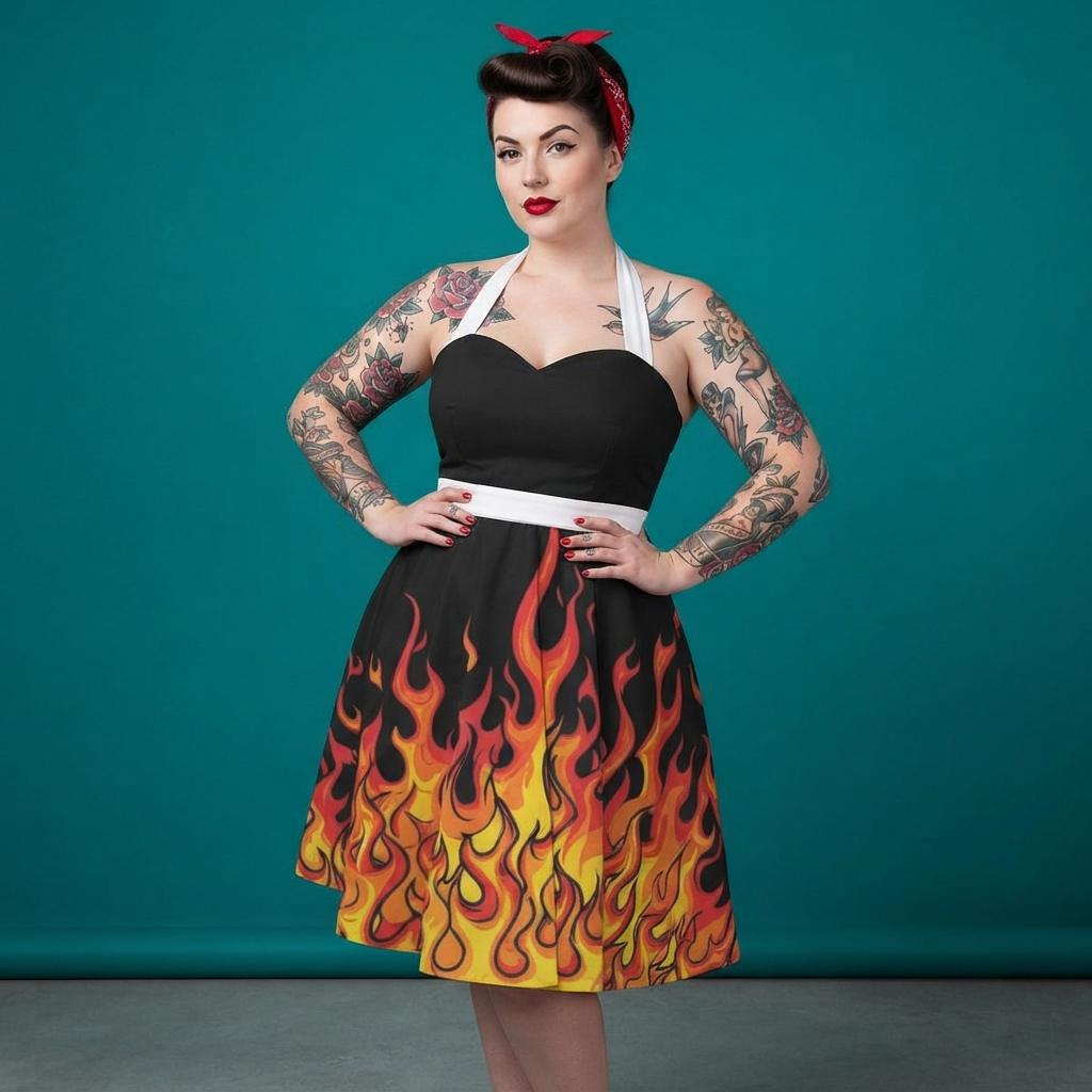 Flame Print Dress