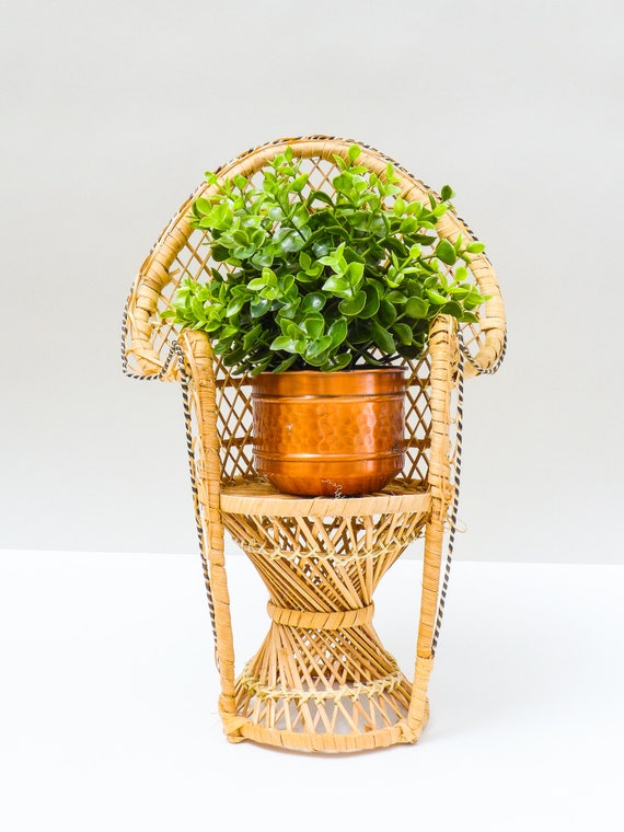 Mini Fotel Vintage Rattan Pawi Fotel Lalki Rattanowe Krzeslo Etsy