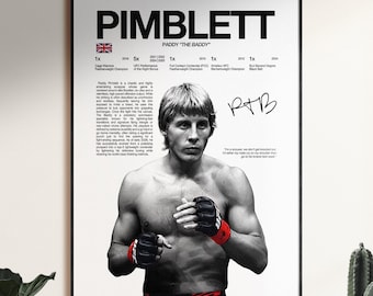 Paddy Pimblett-poster, UFC-muurprint, MMA-muurprint, Fighter-poster, sportschoolposter, UFC-fan kamerdecoratie, cadeau voor hem, ufc-kampioen