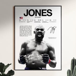 Jon Jones Poster, UFC Wall Print, MMA Wall Print, Fighter Poster, Gym Poster, UFC Fan Room Decor, Gift for Him, ufc Champion