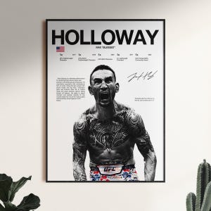 Max Holloway Poster, UFC Wanddruck, MMA Wanddruck, Kämpfer Poster, Gym Poster, UFC Fanraum Dekoration, Geschenk für Ihn, ufc Champion