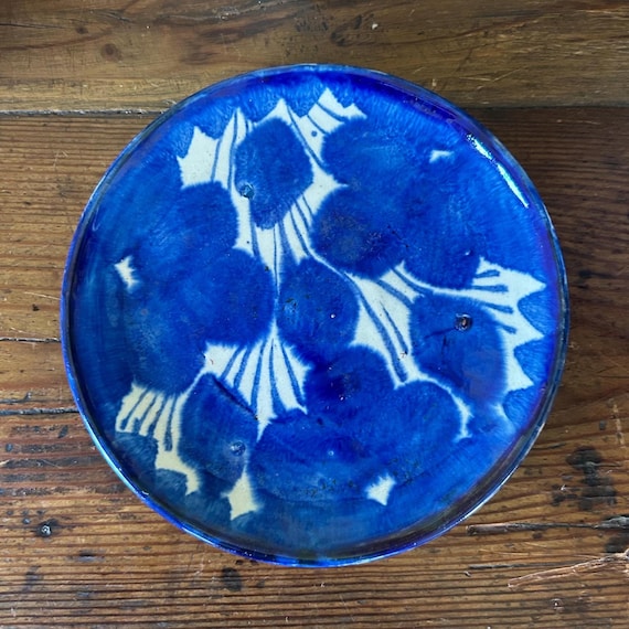 Vintage Cobalt Blue Studio Pottery Trinket Dish