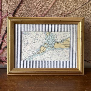 Vintage Cuttyhunk Framed Chart Map