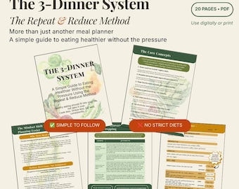 Meal Planning Guide | Weekly Dinner Planner PDF | Simple Meal Planning System | No Diet | Grocery List Included