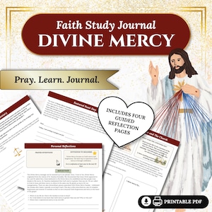Catholic Faith Study | Divine Mercy Devotional | Christian Reflection Workbook | Prayer Journal Printable
