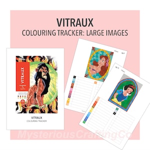 Vitraux Colouring Tracker | Large Solution Images | Mystery Colour Code & Marker Organiser | Coloriages Mysteres (A5 PDF Download)