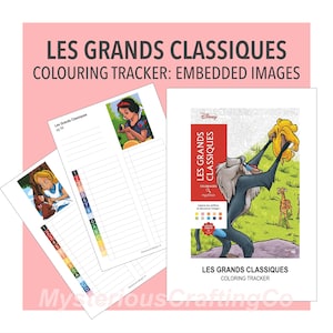 Les Grands Classiques Colouring Tracker | Embedded Images | Mystery Colour Code & Marker Organiser | The Classics (A5 PDF Download)