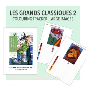 Les Grands Classiques Tome 2 Colouring Tracker | Large Images | Mystery Colour Code & Marker Organiser (A5 PDF Download)