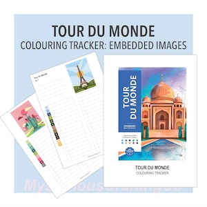 Tour Du Monde Colouring Tracker | Embedded Images | Mystery Book Colour Code & Marker Organiser (A5 PDF Download)