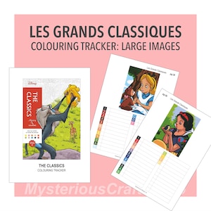 Les Grands Classiques Colouring Tracker | Large Images | Mystery Colour Code & Marker Organiser | The Classics (A5 PDF Download)