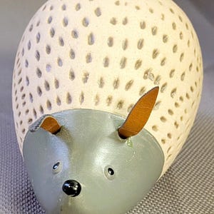 Boho Ceramic Hedgehog Planter Pot with Faux Leather Ears 3x5" Succulent