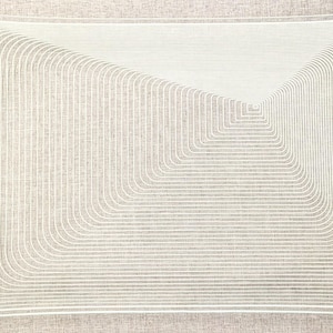 May include: A rectangular clear acrylic tray featuring a white printed pattern of concentric rounded rectangles that create an optical illusion of depth, drawing the eye toward a small square shape positioned off-center toward the upper right corner.