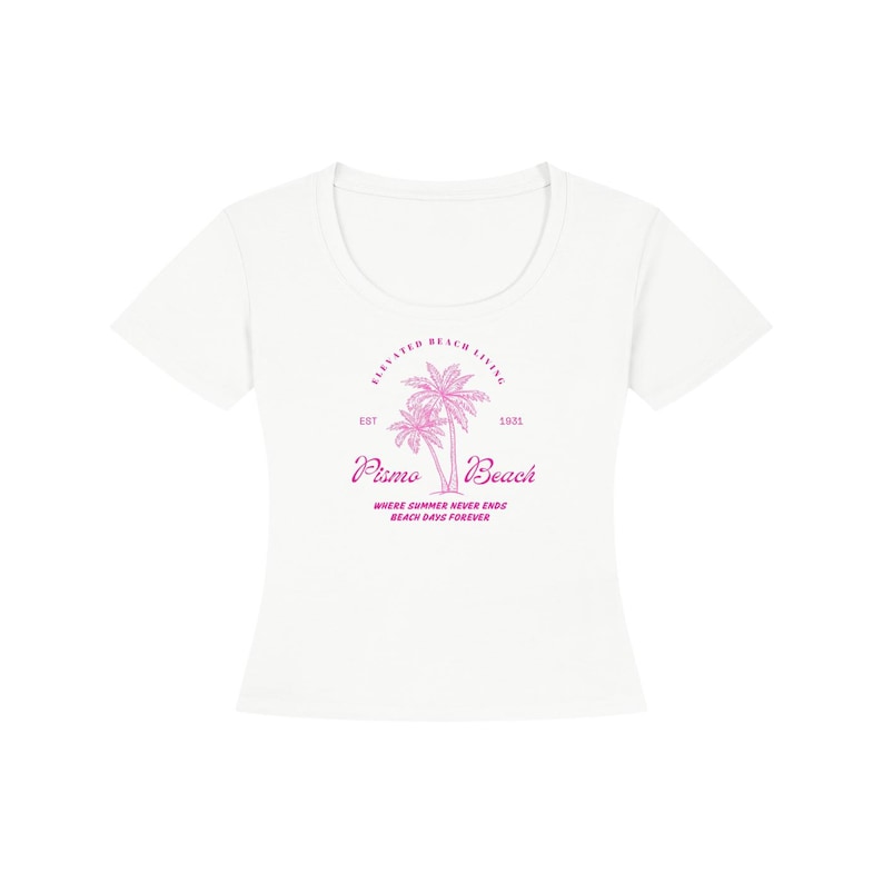 Women's Pismo Beach Pink Tencel Baby T-Shirt Bild 1