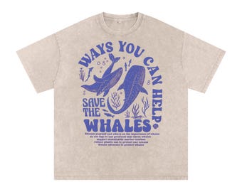Save The Whales Oversized Cotton T-Shirt | Ocean Vintage Graphic Tee