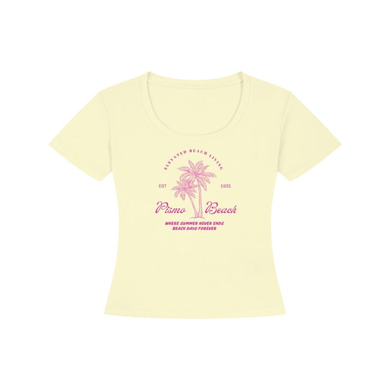 Women's Pismo Beach Pink Tencel Baby T-Shirt Bild 5