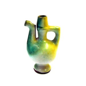 Vintage Clay Water Whistle toy Bulgarian Ceramic warble ocarina