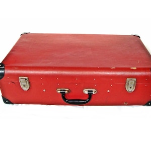 Antique vintage cardboard suitcase  Vintage unisex luggage