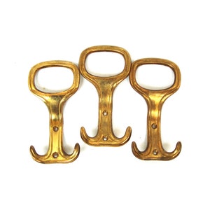 Vintage solid brass hangers Coats and hats wall hooks