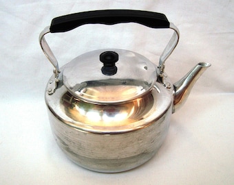 Vintage eloxierter Aluminium Wasserkocher 2,5 Liter 70er Jahre