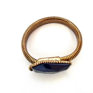 Vintage snake bracelet Dark blue stone image 5