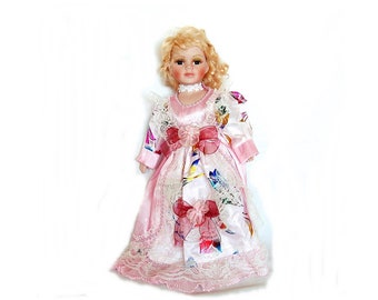 Muñeca vintage de porcelana biscuit de 43 cm (17 pulgadas) sin soporte