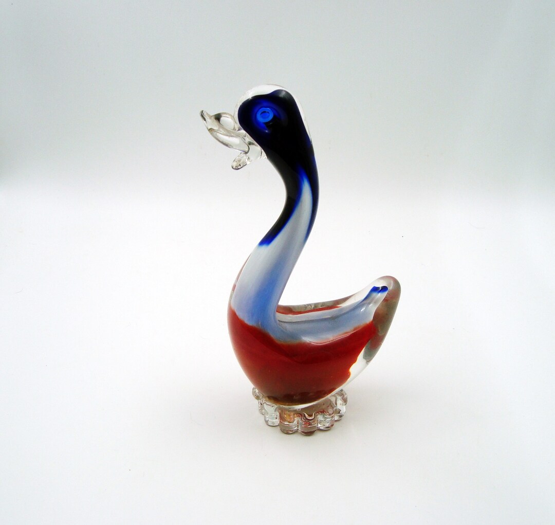 Vintage Murano Glass Duck Art Glass Figure 70s Etsy