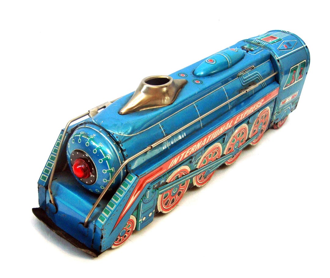 Vintage Litho Tin Toy Locomotive China International Train
