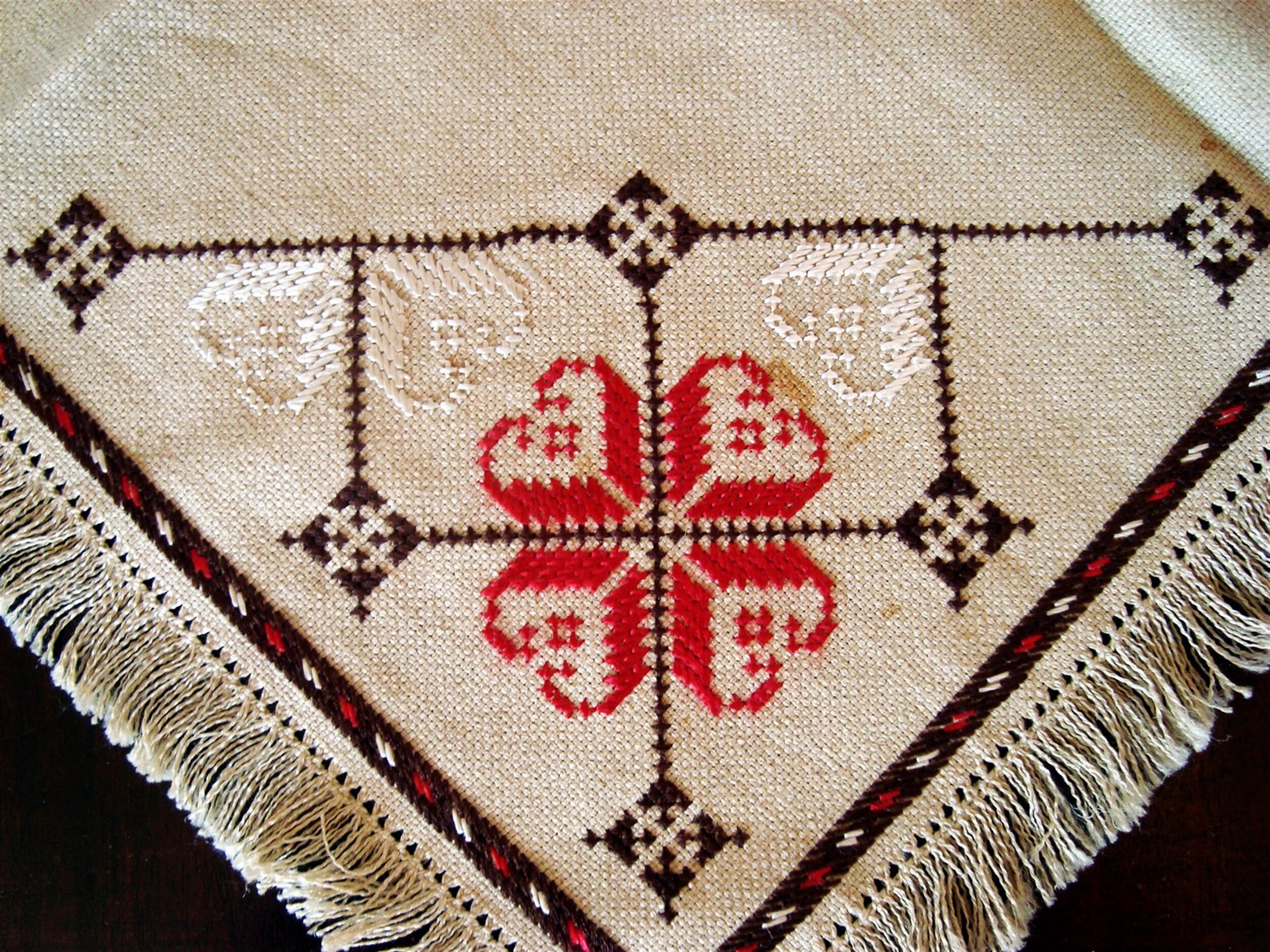 テーブルクロス ブルガリア刺繍 テーブルランナー 亜麻パナマテーブル