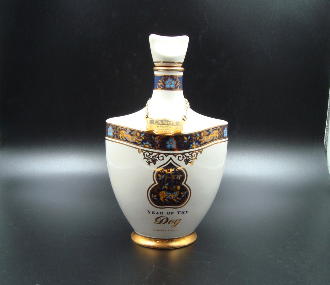 Langs Scotch Whiskey Bottle Porcelain Decanter Year of the Dog Etsy