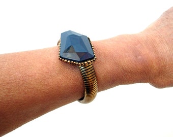 Vintage snake bracelet Dark blue stone