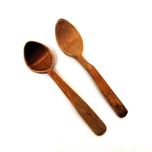 Antique wooden spoons Handmade primitive kitchen