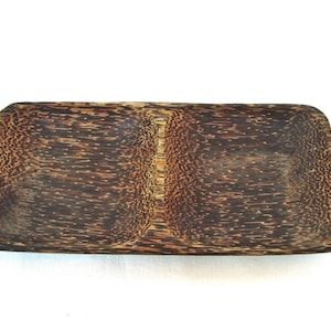 Vintage small wooden plate Hand carved jewelry tray