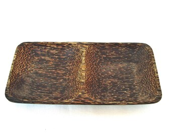 Vintage kleiner Holzteller Handgeschnitztes Schmucktablett