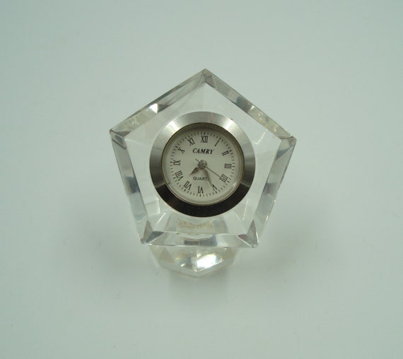 Camry Quartz Clock Cristal Cut Glass Etsy Canada