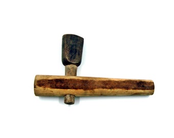 Vintage antique wooden keg stopper Wine barrel faucet Spout tap Spigot