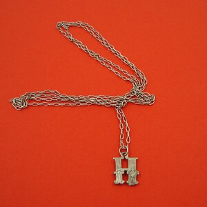 Vintage silver pendant with chain Hand hammered silver