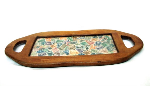 Botsing makkelijk te gebruiken Betsy Trotwood Antieke houten dienblad met glas Bulgaarse geschiedenis - Etsy België