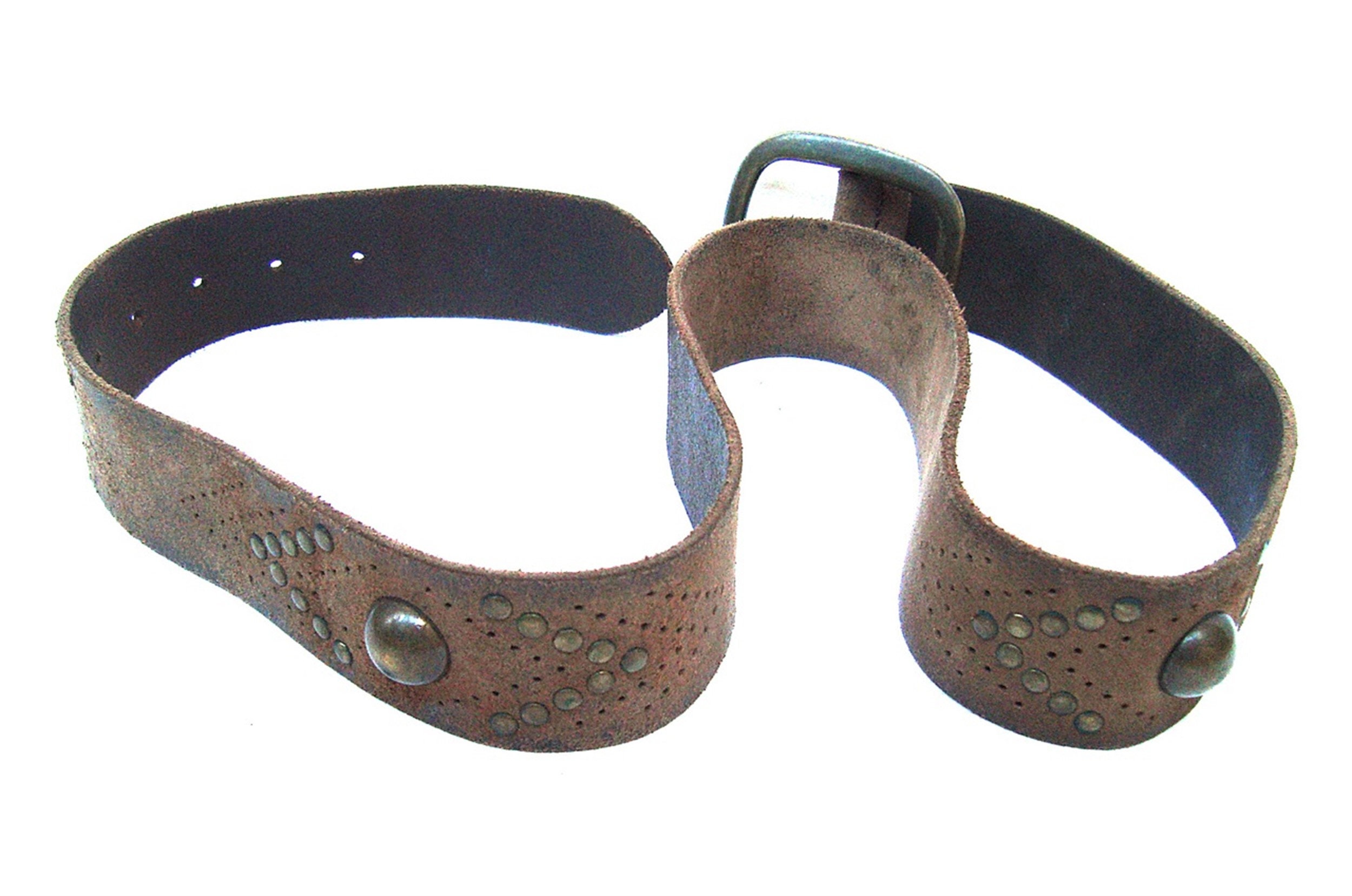 ⭐ Massimo Dutti Brown Leather Belt with Brass Buckle Nappa leather belt with oval buckle · Brown · Belts  main image 3