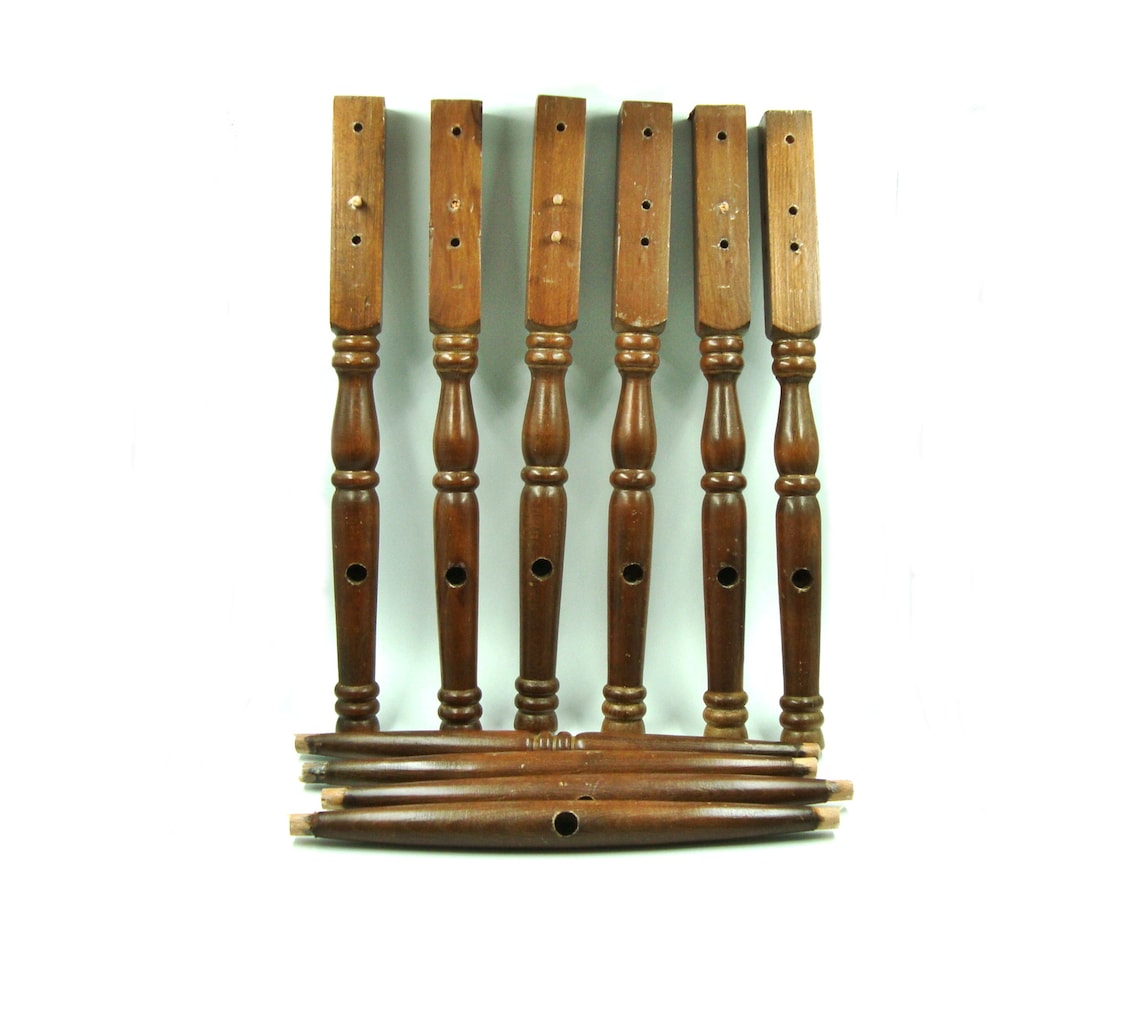 Vintage Wooden Table Legs Brown Balusters Turned Wood Etsy