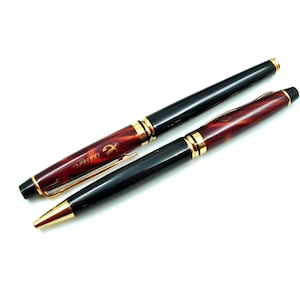 Vintage Fountain Pen Ballpoint Pen Set Iridium Point Gold Nib Germany Set of 2
