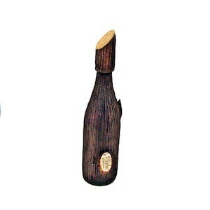 Vintage decorative bottle Hand made the wooden shape