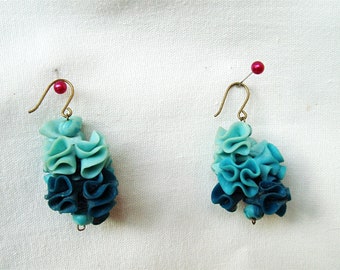 Vintage synthetic clay earrings Handmade jewelry from 70s