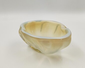 Vintage Murano glass ashtray Ring bowl Hand blown 70s