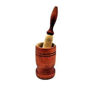 Vintage wooden Mortar and Pestle Hand turned 60s