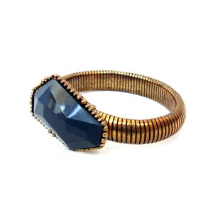 Vintage snake bracelet Dark blue stone image 2