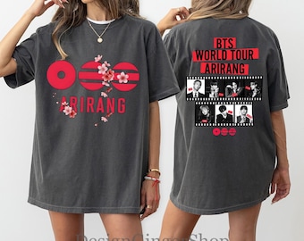 Camiseta vintage de la gira mundial Arirang 2026 de BTS, camiseta de Bangtan Boys, camiseta gráfica extragrande de merchandising de conciertos de Kpop, regalo para fans de BTS Army