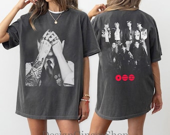 Camiseta con estampado de Jungkook de BTS (parte delantera y trasera), merchandising de conciertos de Kpop, regalo para fans de Bangtan, camiseta con estampado vintage de la gira Arirang 2026.