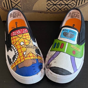 Hand painted Cowboy & Space Ranger shoes size toddler 10 || Born Tutu Rock