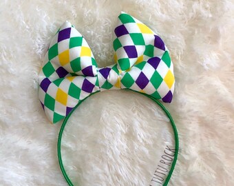 Mardi Gras Bow || by Born Tutu Rock